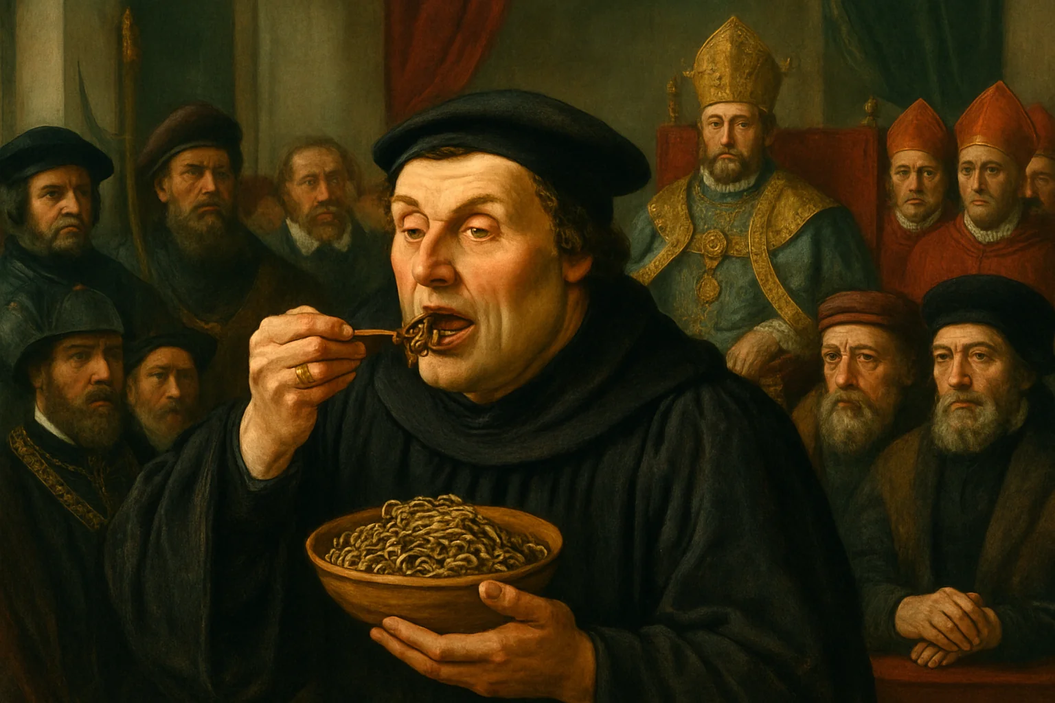 Martin Luther appearing before Kaiser Charles V in 1521 at the Diet of Worms picture 1 of 1