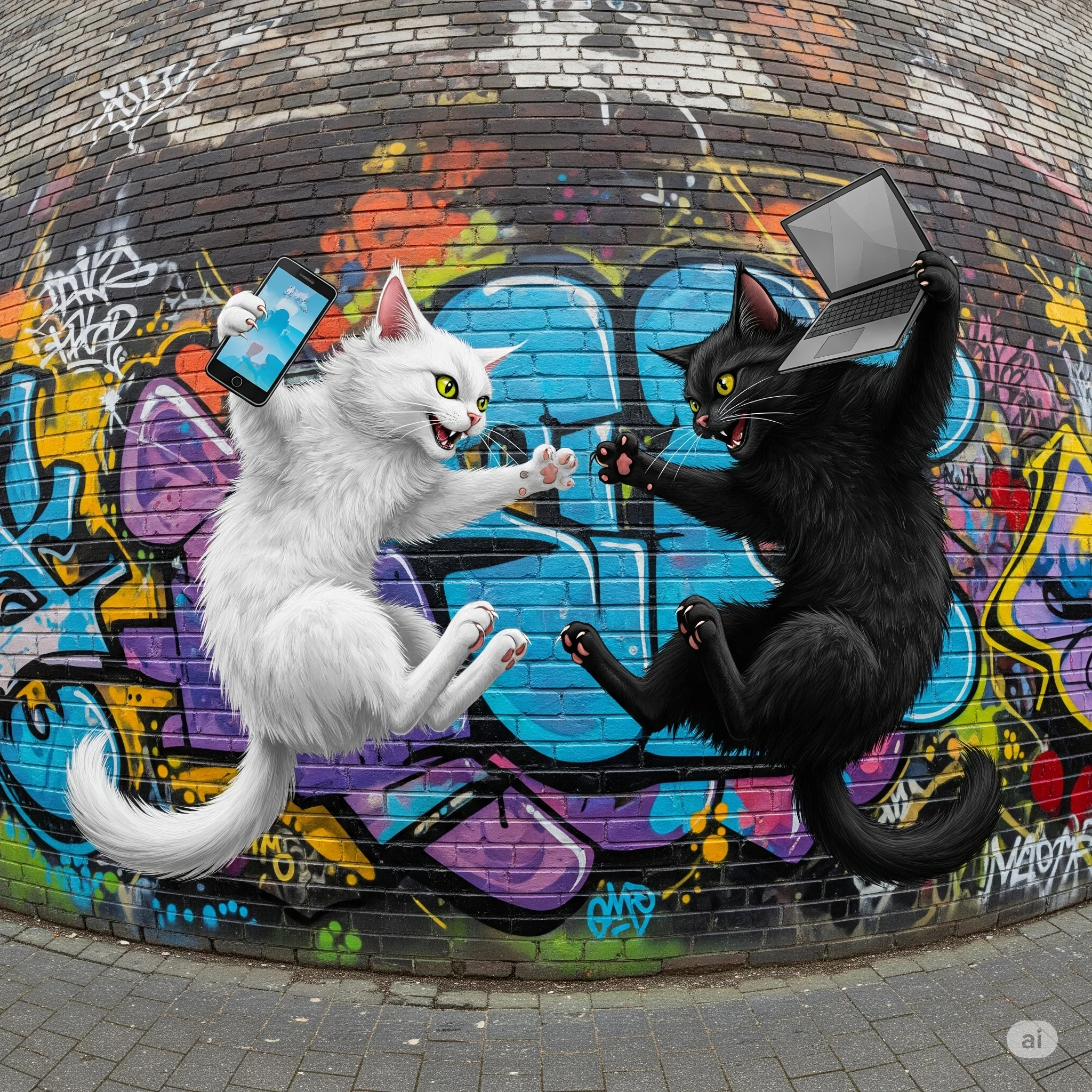 When 2 forces clash for control, the balance in a cat fight picture 1 of 3