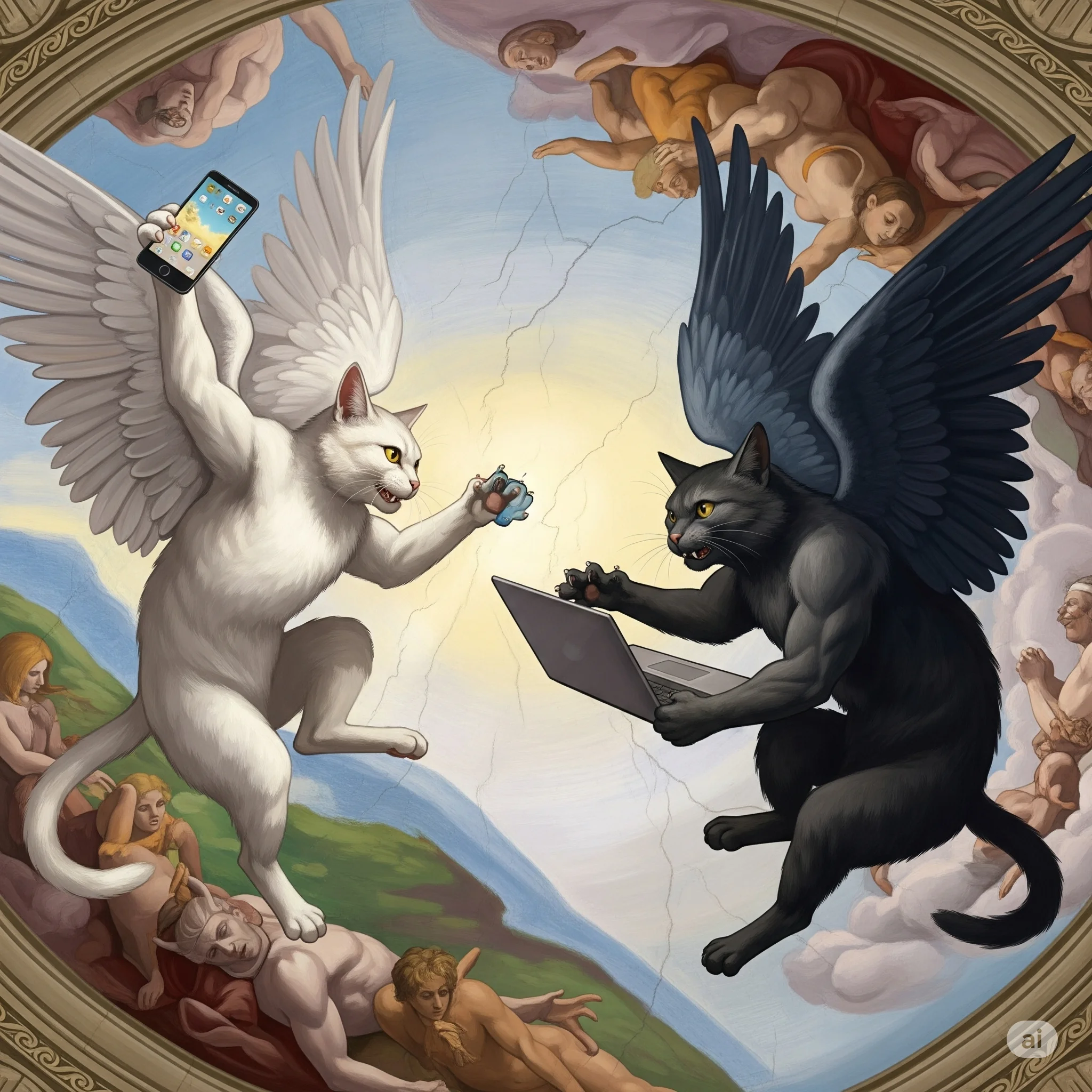 When 2 forces clash for control, the balance in a cat fight picture 2 of 3