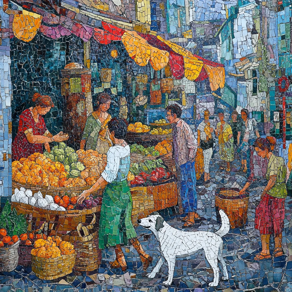 Mosaic Mayhem: A Terrier's Marketplace Adventure picture 1 of 1