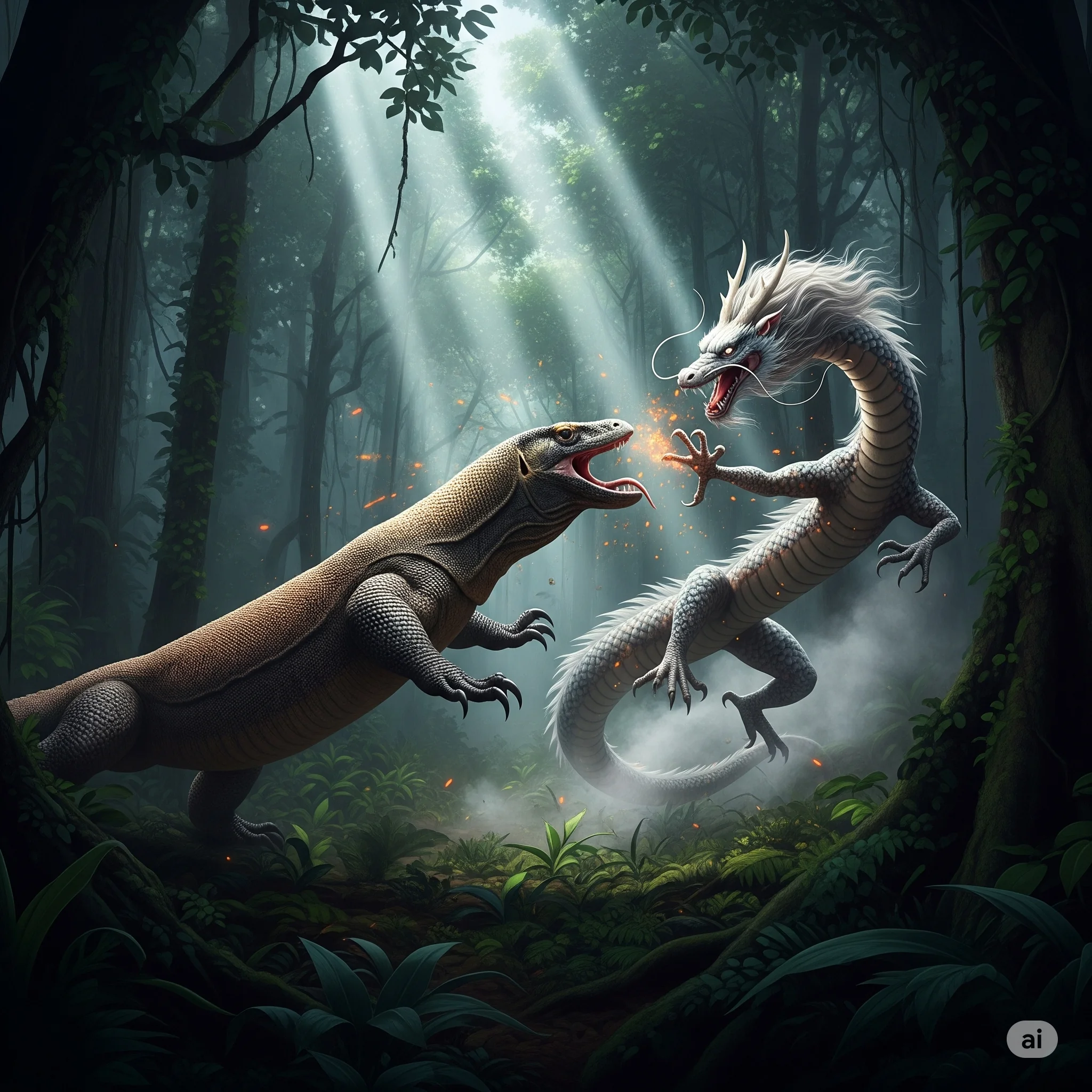 Real Dragons Vs. Fictional Dragons. 1st picture is Komodo Dragon Vs. Chinese Dragon, 2nd picture is Patagonian Ice Dragon Vs. Fictional Ice Dragon picture 2 of 2
