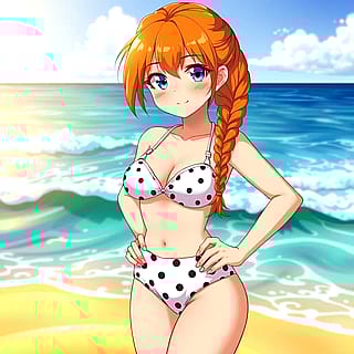 More anime beach girl'