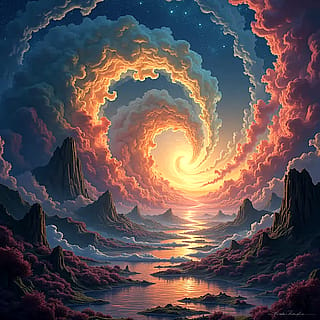 What do you think lies at the heart of this swirling cosmic dreamscape?'