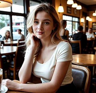 In restaurant environment'