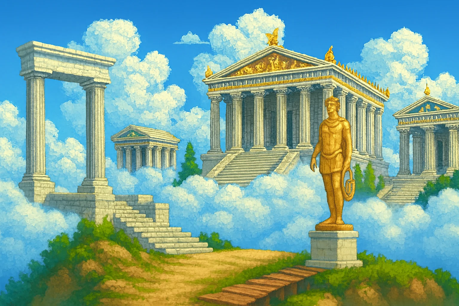 Pixel art background for a Greek epic adventure game I'm working on. picture 3 of 13