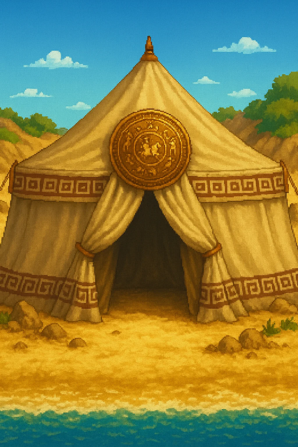 Pixel art background for a Greek epic adventure game I'm working on. picture 5 of 13