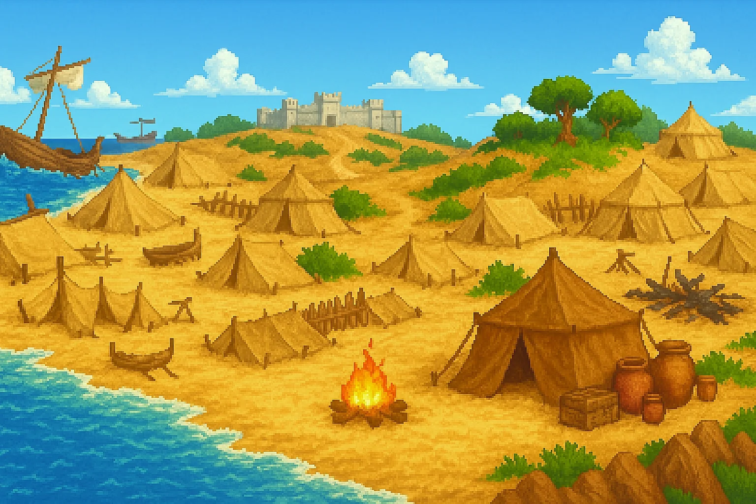 Pixel art background for a Greek epic adventure game I'm working on. picture 8 of 13