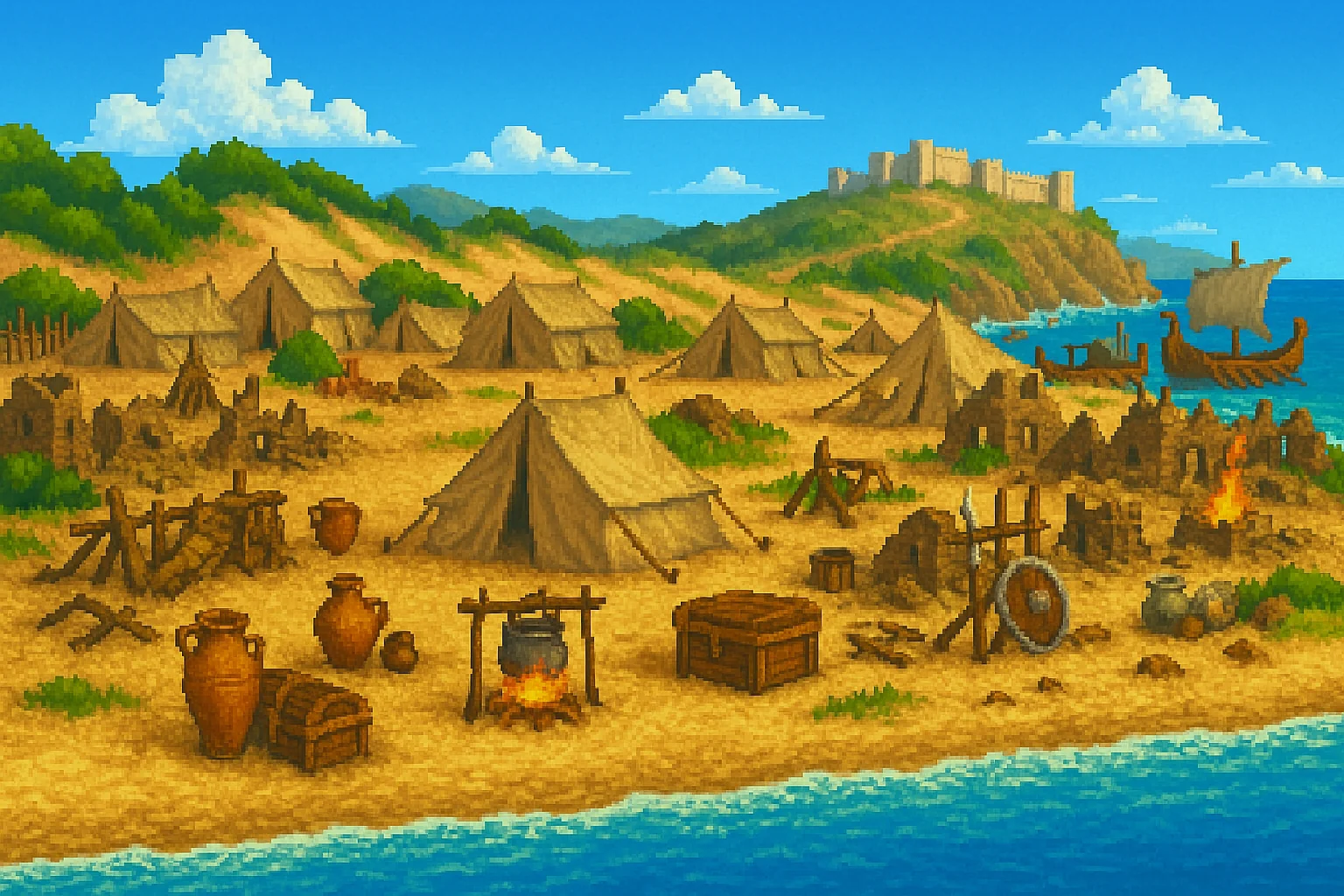 Pixel art background for a Greek epic adventure game I'm working on. picture 12 of 13