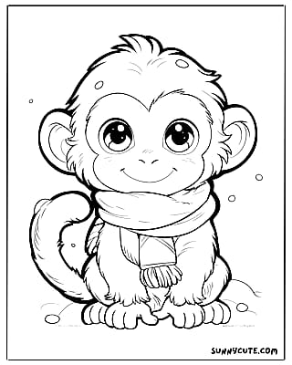 Kawaii Monkey Coloring Pages🥰😍'