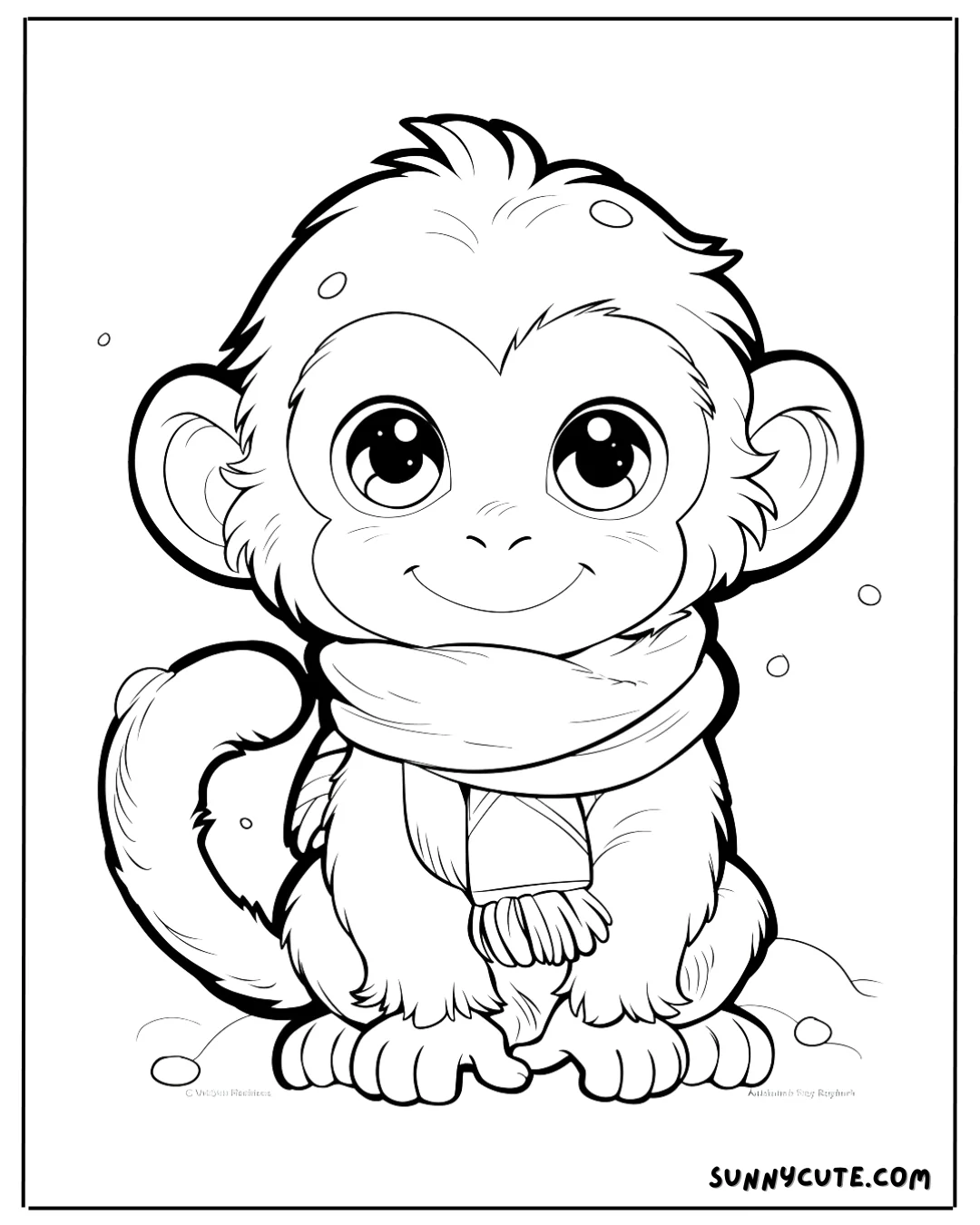 Kawaii Monkey Coloring Pages🥰😍 picture 1 of 7