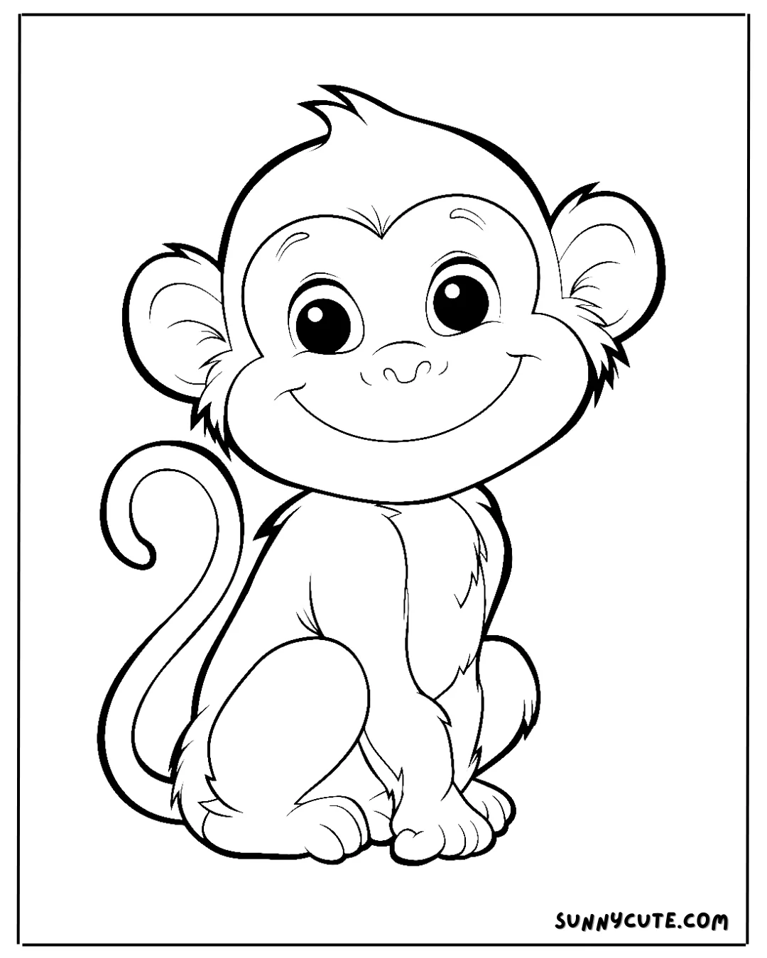 Kawaii Monkey Coloring Pages🥰😍 picture 5 of 7