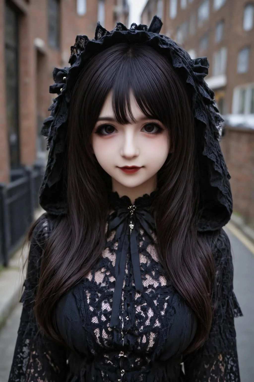 A realistic gothic doll, generated with my own LoRA model... picture 1 of 1