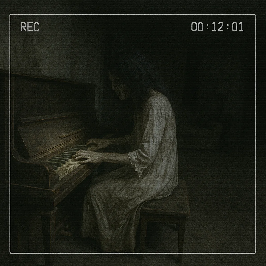 Found footage of a spirit/ghost playing piano picture 1 of 1