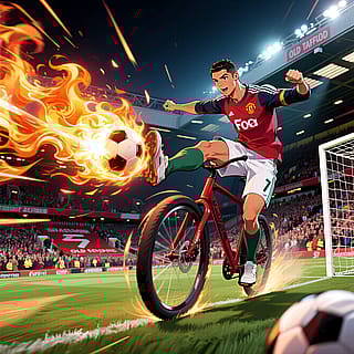 I asked for anime style Cristiano ronaldo bicyle kick.'