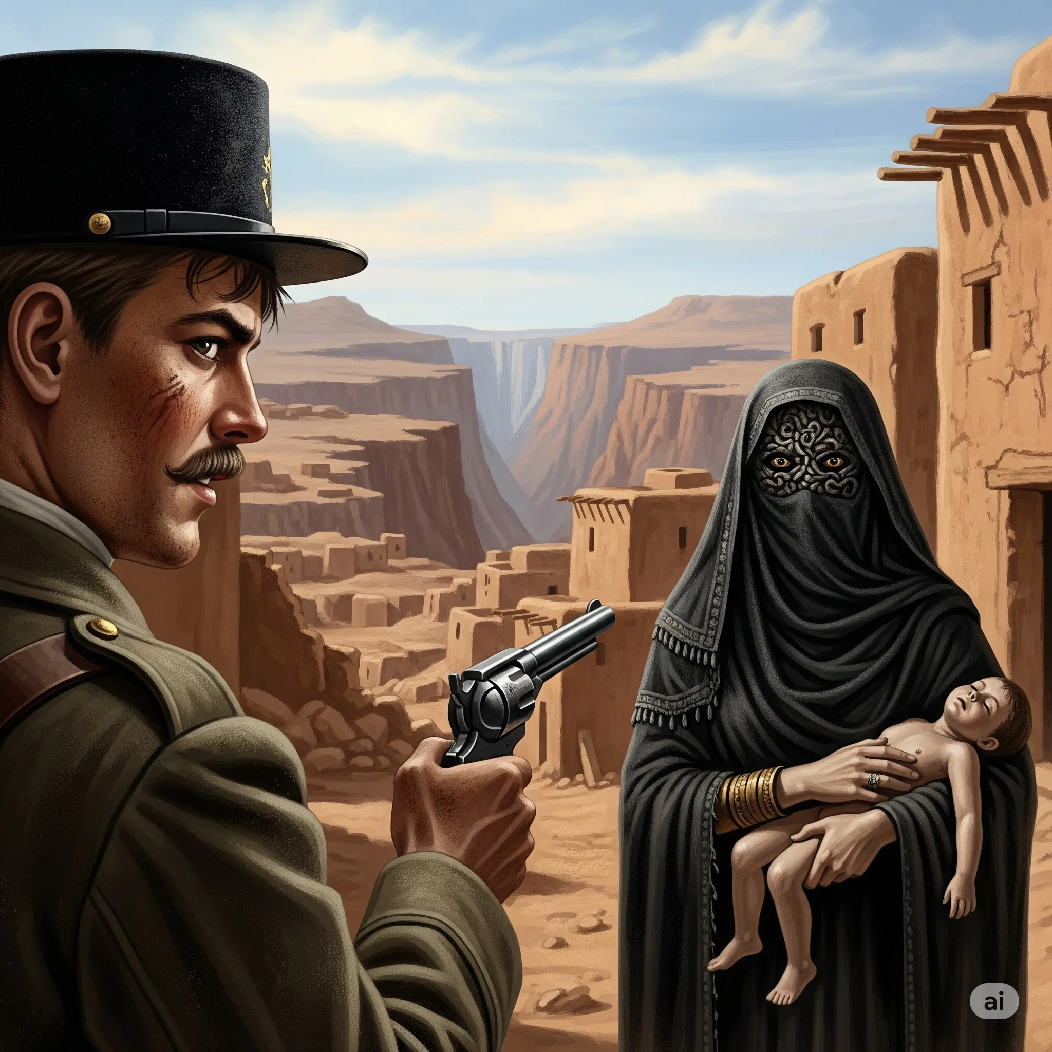 A french Legionnaire meeting the Djinn Aisha Kandisha (a monster of North african Legend ) picture 1 of 1