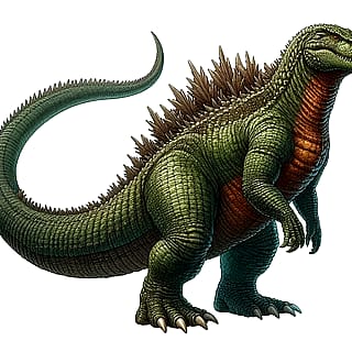 Used AI to reimagine Godzilla as a retro dinosaur. And even as an action figure.'