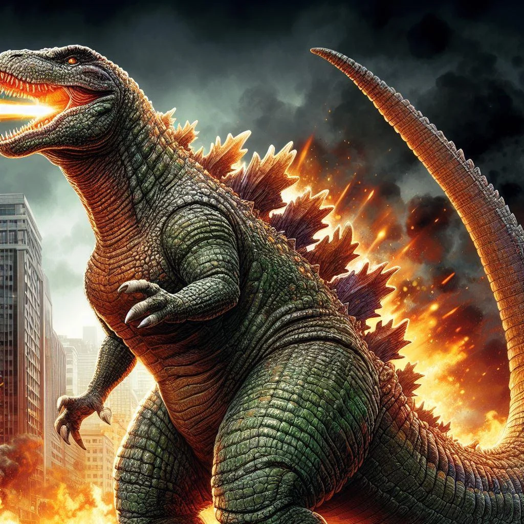 Used AI to reimagine Godzilla as a retro dinosaur. And even as an action figure. picture 7 of 9