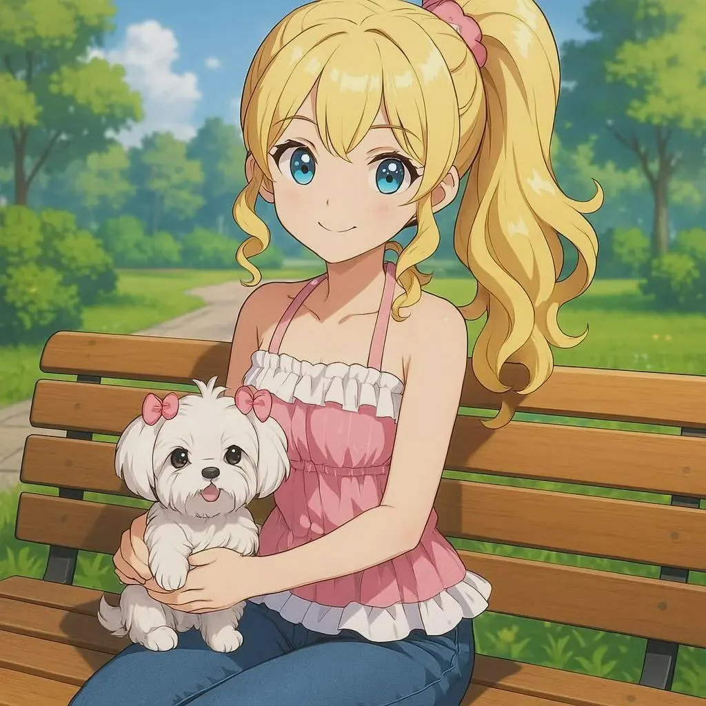 Leah and her Maltese puppy Yuki picture 1 of 1