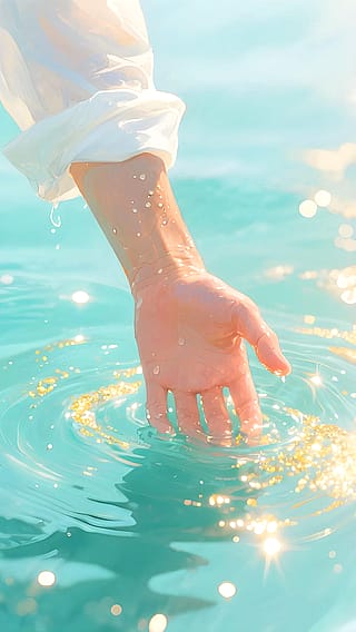 Dipping into a sea of gold 🌊✨'