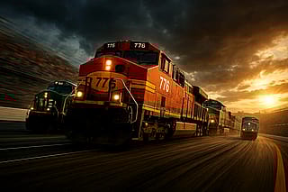 I present to you, a NASCAR train race.'