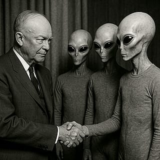 Dwight D. Eisenhower sealing the The Greada Treaty'