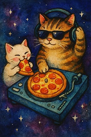Dig that, pizza cat'