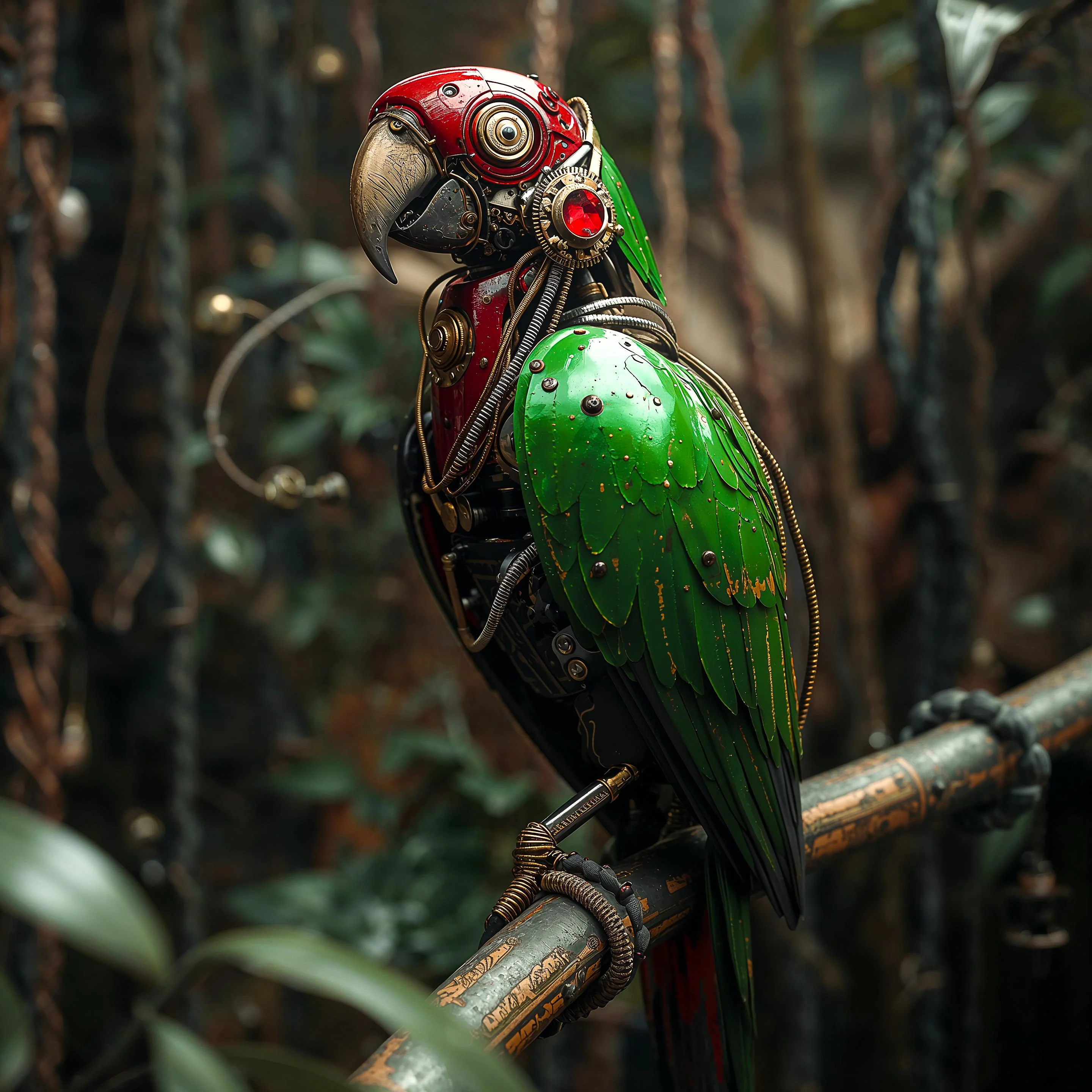 Steampunk Jungle Parrot [2025] - 2880x2880 picture 1 of 1