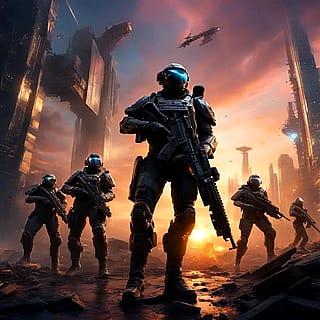The squad on patrol'