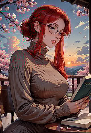 Relaxing evening at the cafe'