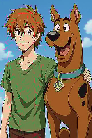 Shaggy and Scooby. Anime version.'