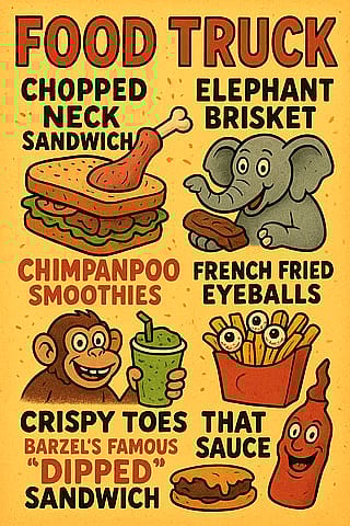 WEIRD FOOD TRUCK MENU'