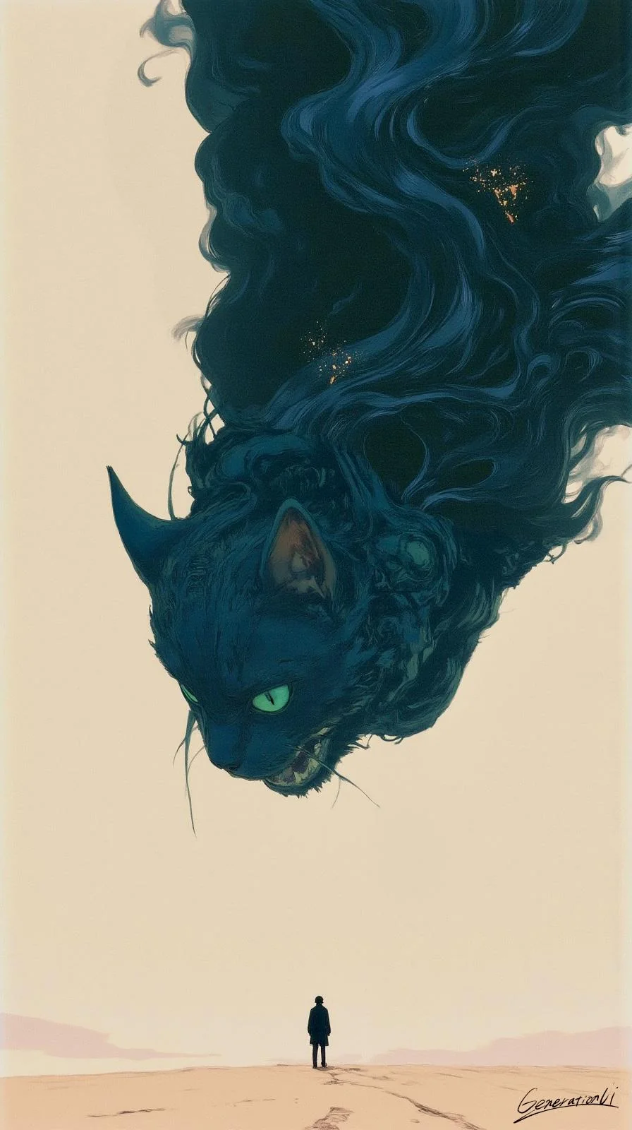 The Giant Cat and the Wanderer / Phone Wallpaper Archives picture 1 of 1