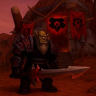 Warcraft and an Orc Warrior of The Horde'