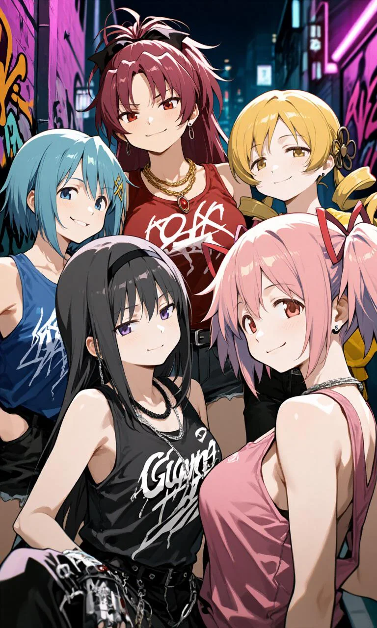 Madoka Magica Squad (pixAI) picture 1 of 1