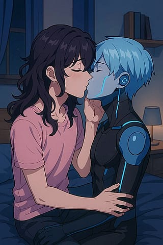 Men kissing a Ai Men'
