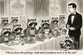 Gourmet Garbage at the Raccoon Bistro'