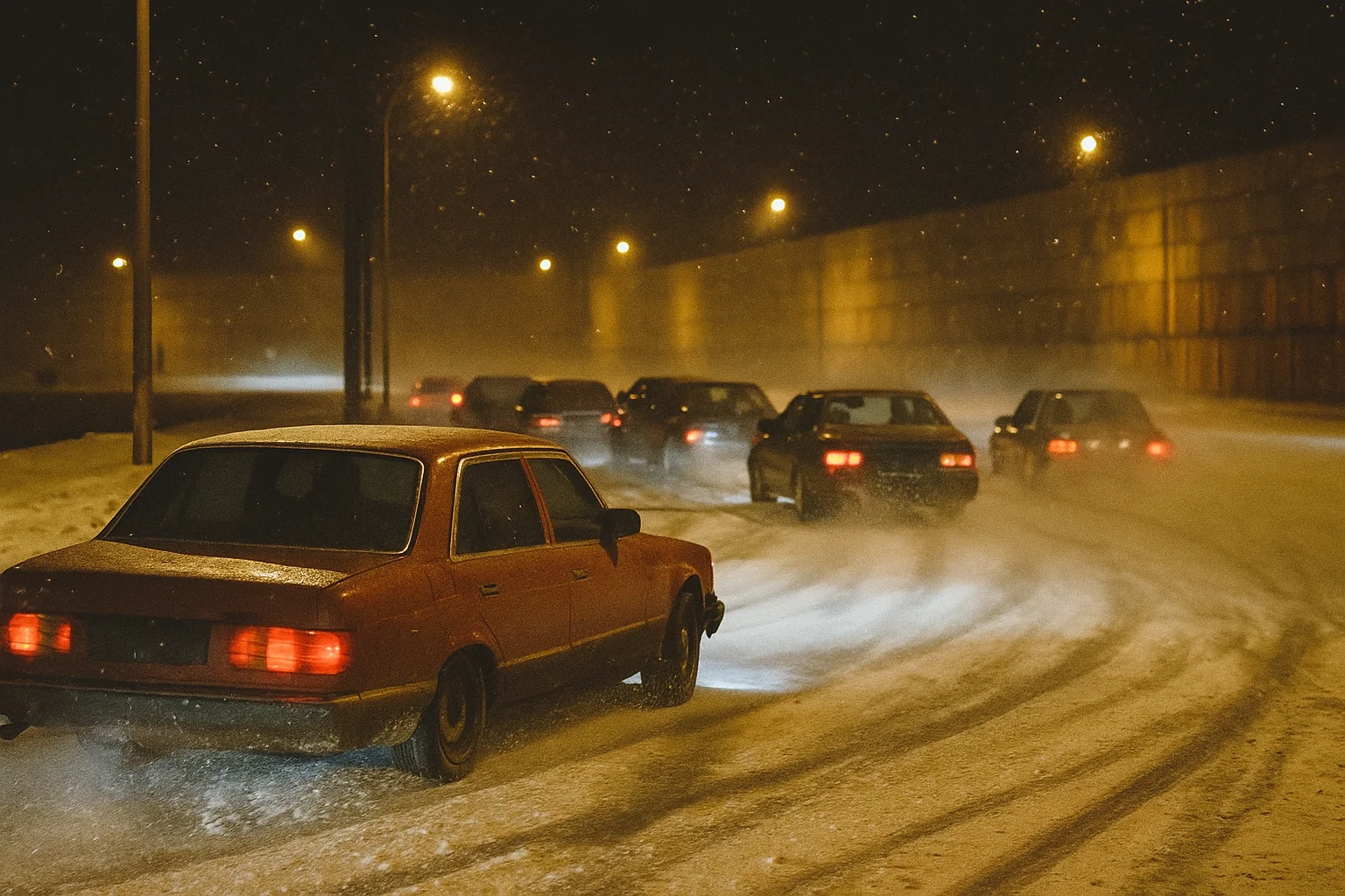 Cars racing throw snowfields picture 1 of 1