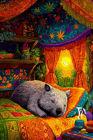 A relaxing wombat'