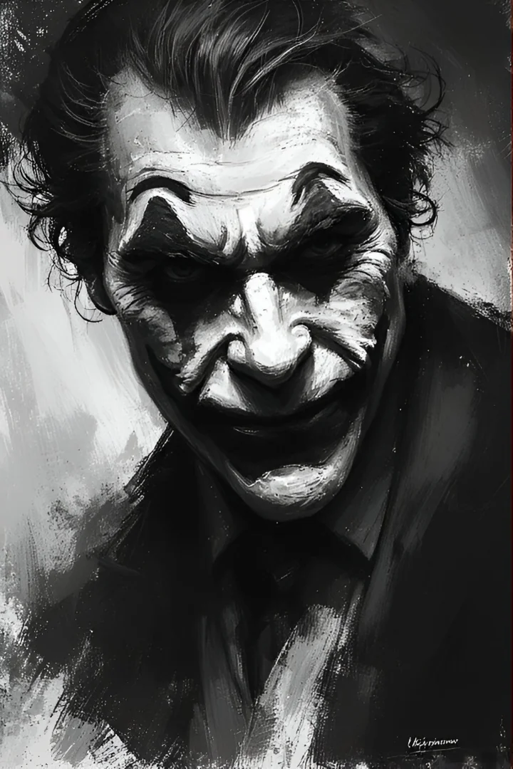 The Joker in black & white picture 1 of 2