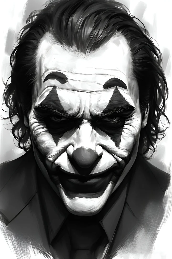 The Joker in black & white picture 2 of 2