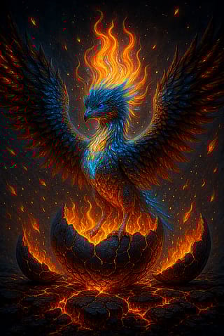 Phoenix hatching'