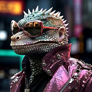 Neo-reptile vibes from a parallel universe. 🌌'