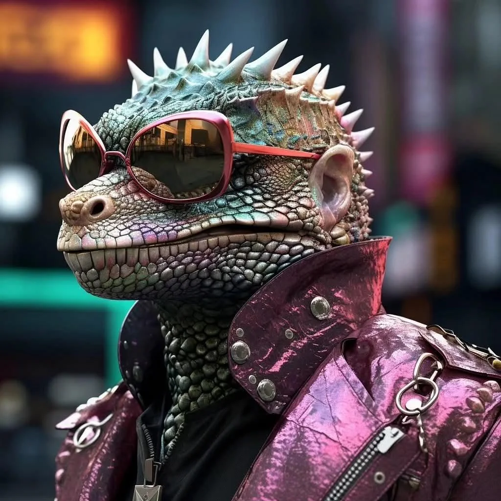 Neo-reptile vibes from a parallel universe. 🌌 picture 1 of 1