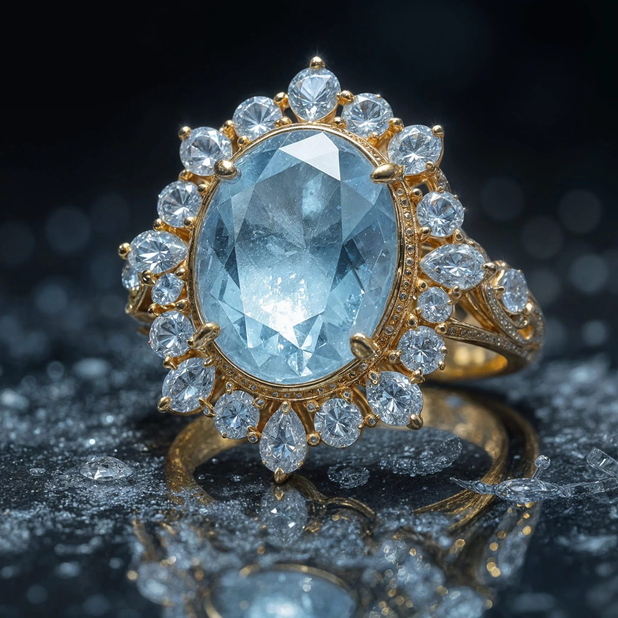 The Mage-Rings, imbued with the power of the seven elements (light, earth, fire, water, storm, frost, and shadow) [All made with Juggernaut Flux Pro on NightCafe] picture 3 of 7