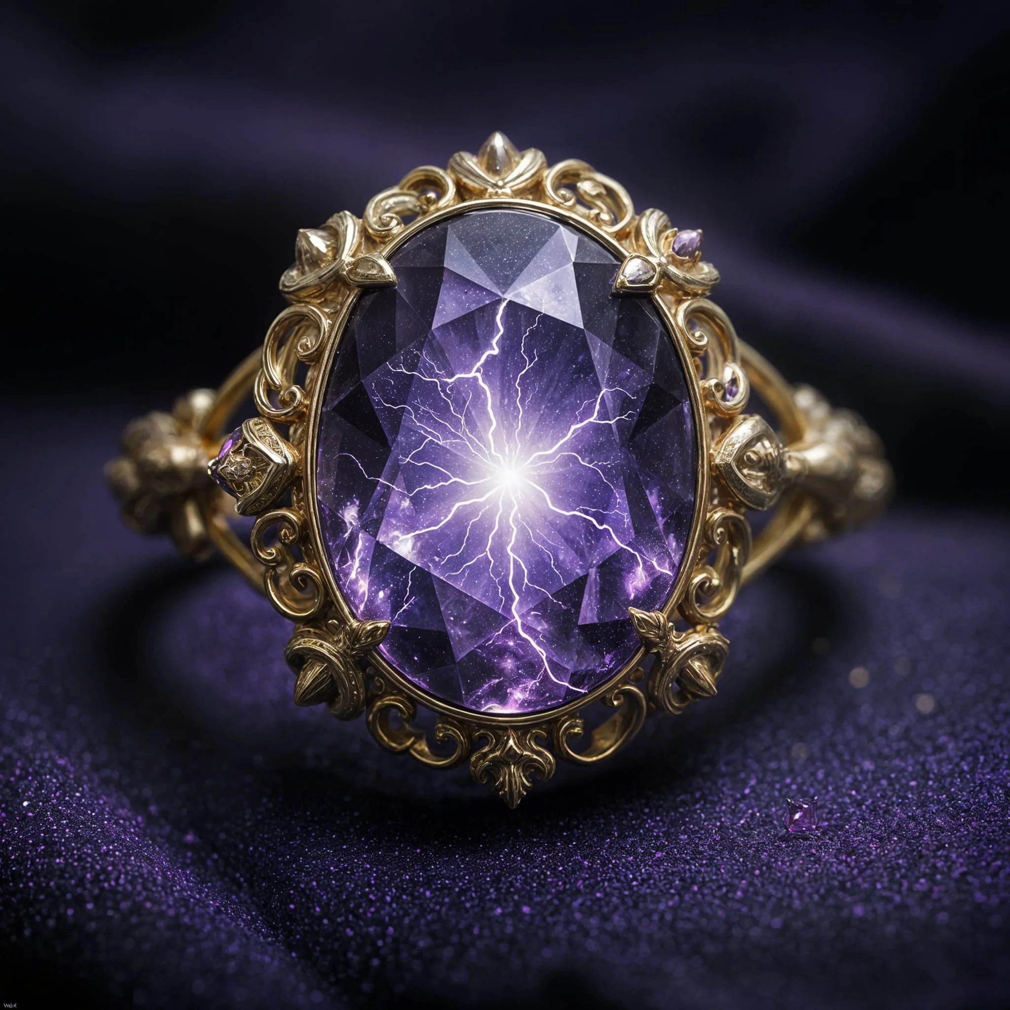 The Mage-Rings, imbued with the power of the seven elements (light, earth, fire, water, storm, frost, and shadow) [All made with Juggernaut Flux Pro on NightCafe] picture 6 of 7