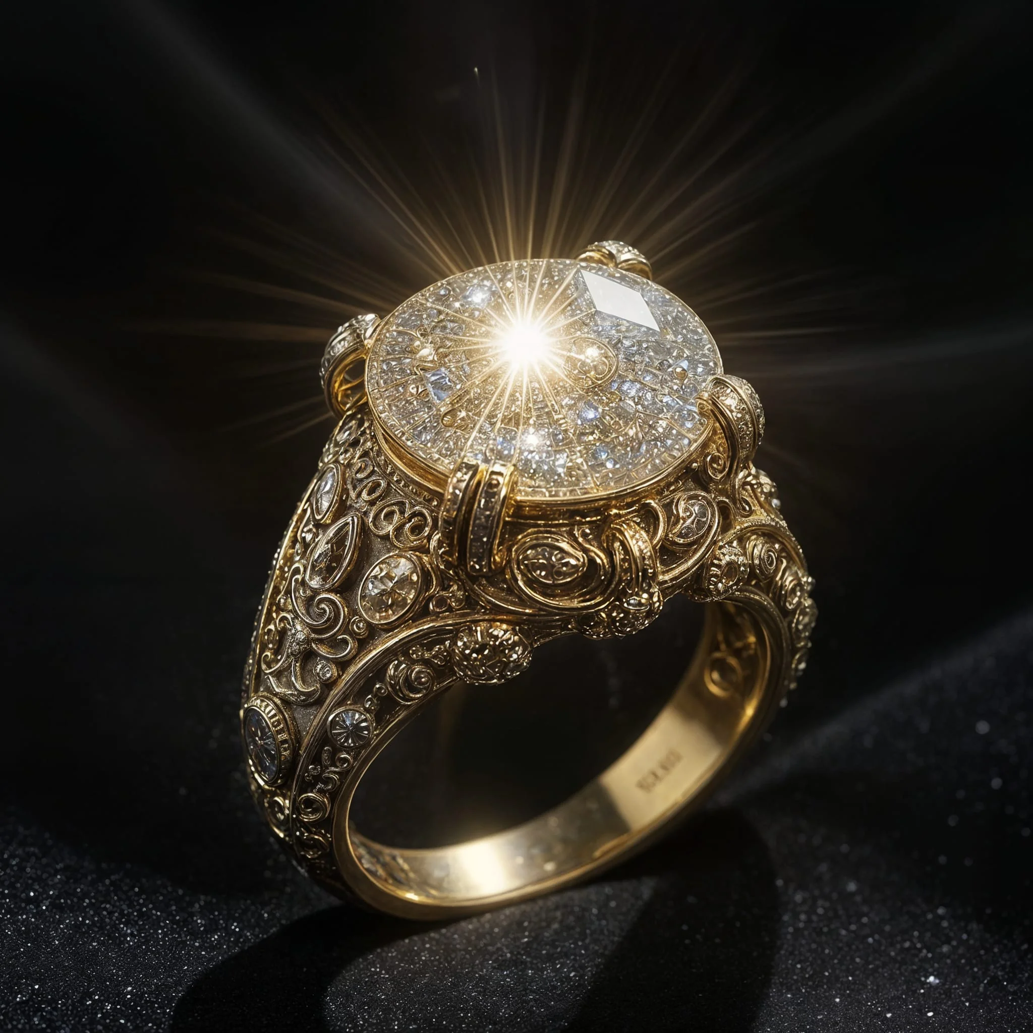 The Mage-Rings, imbued with the power of the seven elements (light, earth, fire, water, storm, frost, and shadow) [All made with Juggernaut Flux Pro on NightCafe] picture 7 of 7
