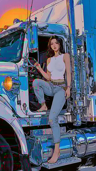 Barefoot Trucker Girl / Phone Wallpaper Archives'