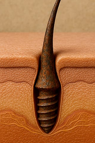 Hair follicle screw.'