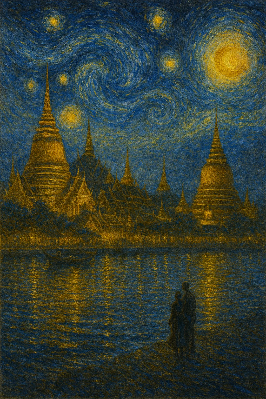 Starry Night Over Siam: Old Bangkok Reimagined in Van Gogh’s Eyes picture 1 of 1