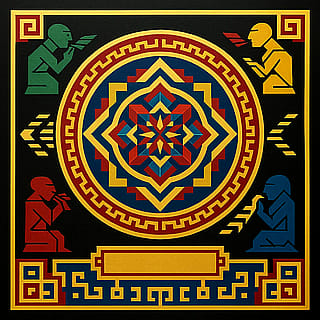 Vector Mandala of the Four Winds'